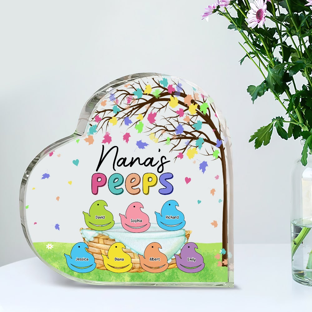 Personalized Gifts For Mom Heart Plaque Nana's Peeps