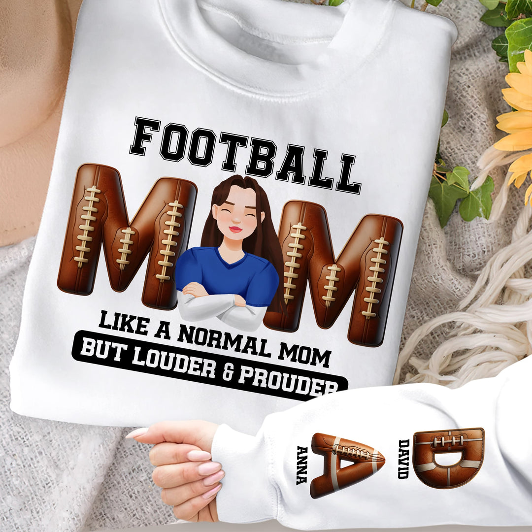 Personalized Gifts For American Football-loving Mom Shirt 04xqtn180225hg Football Mom - Like A Normal Mom But Louder And Prouder