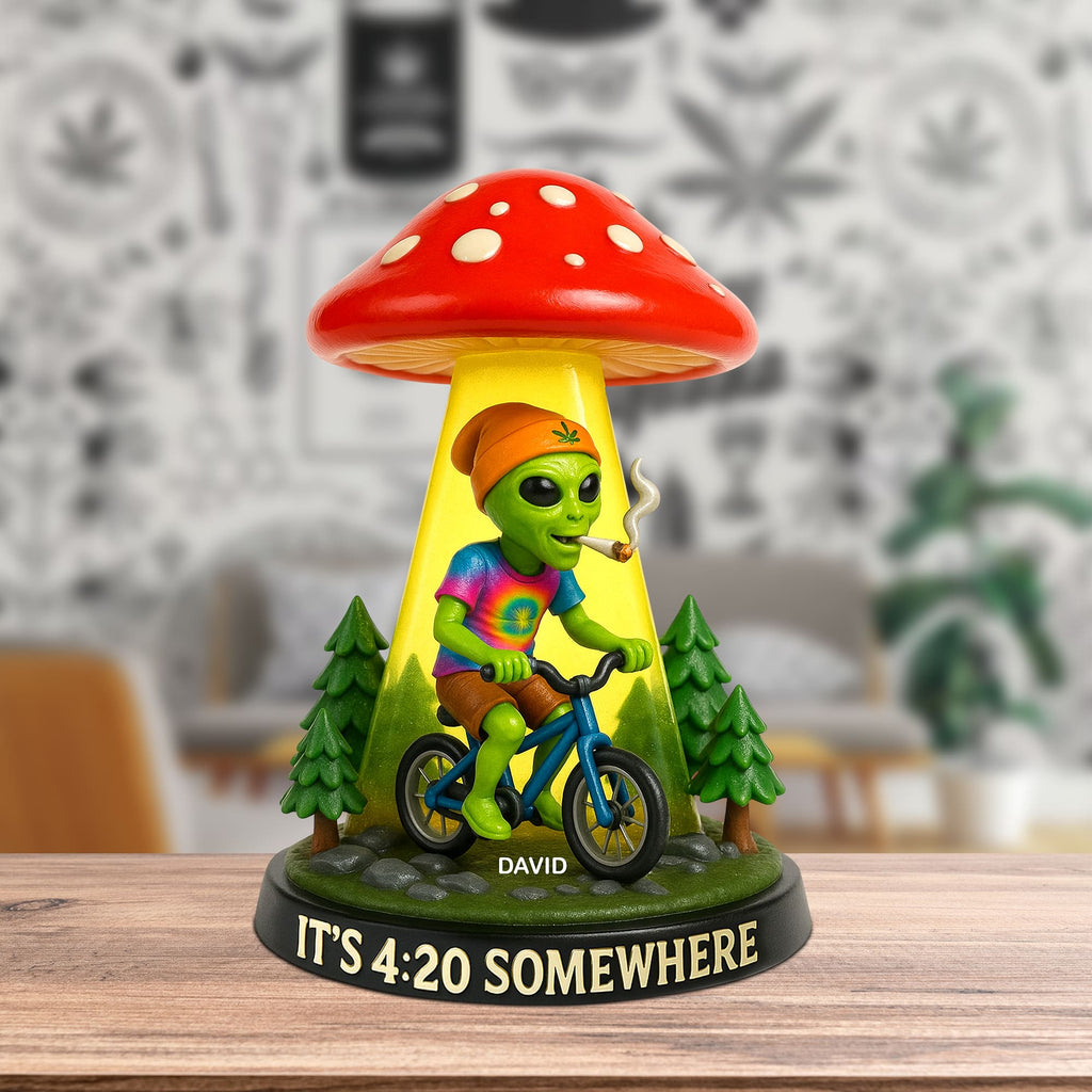 Funny Alien Acrylic Plaque Personalized Gifts For Smoker 01totn200525