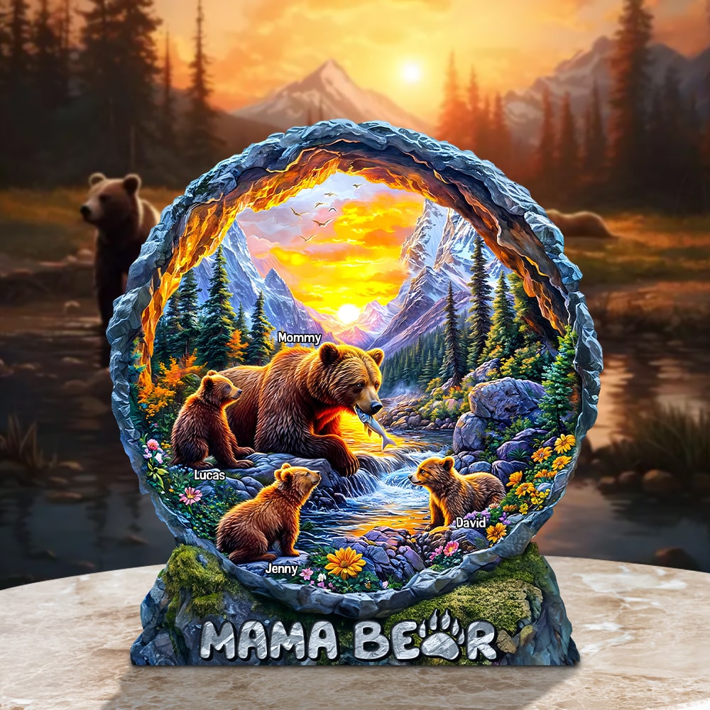 Bear Mom Plaque - Personalized Gifts For Mother 04hutn270325