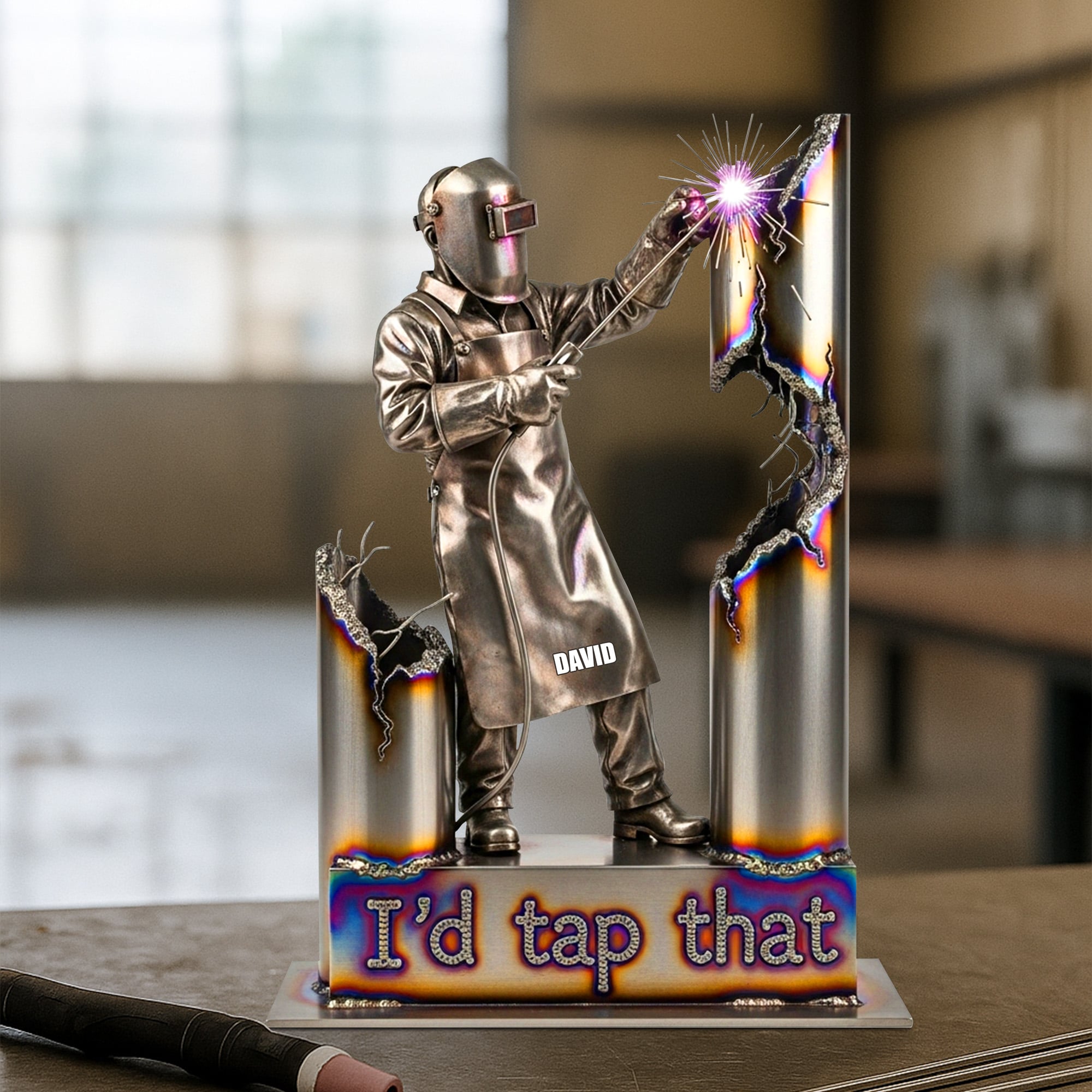 Personalized Gifts For Welder Acrylic Plaque, Funny Welder I'd Tap That 02qhtn170625