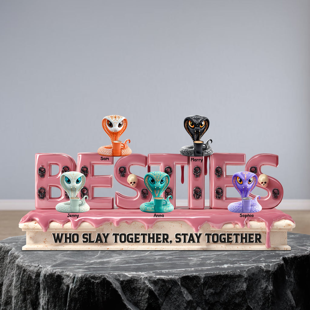 Slaying Snake Acrylic Plaque Personalized Funny Gifts For Besties 03tgtn200525
