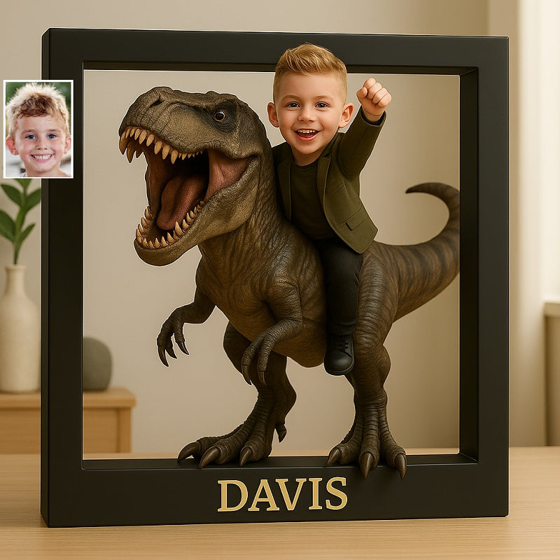 Personalized baby photo dinosaur keepsake frame