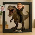 Personalized baby photo dinosaur keepsake frame