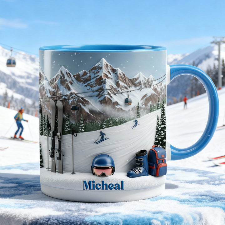 Skiing Accent Mug - Personalized Gifts For Skiing Lovers 01kimg080126