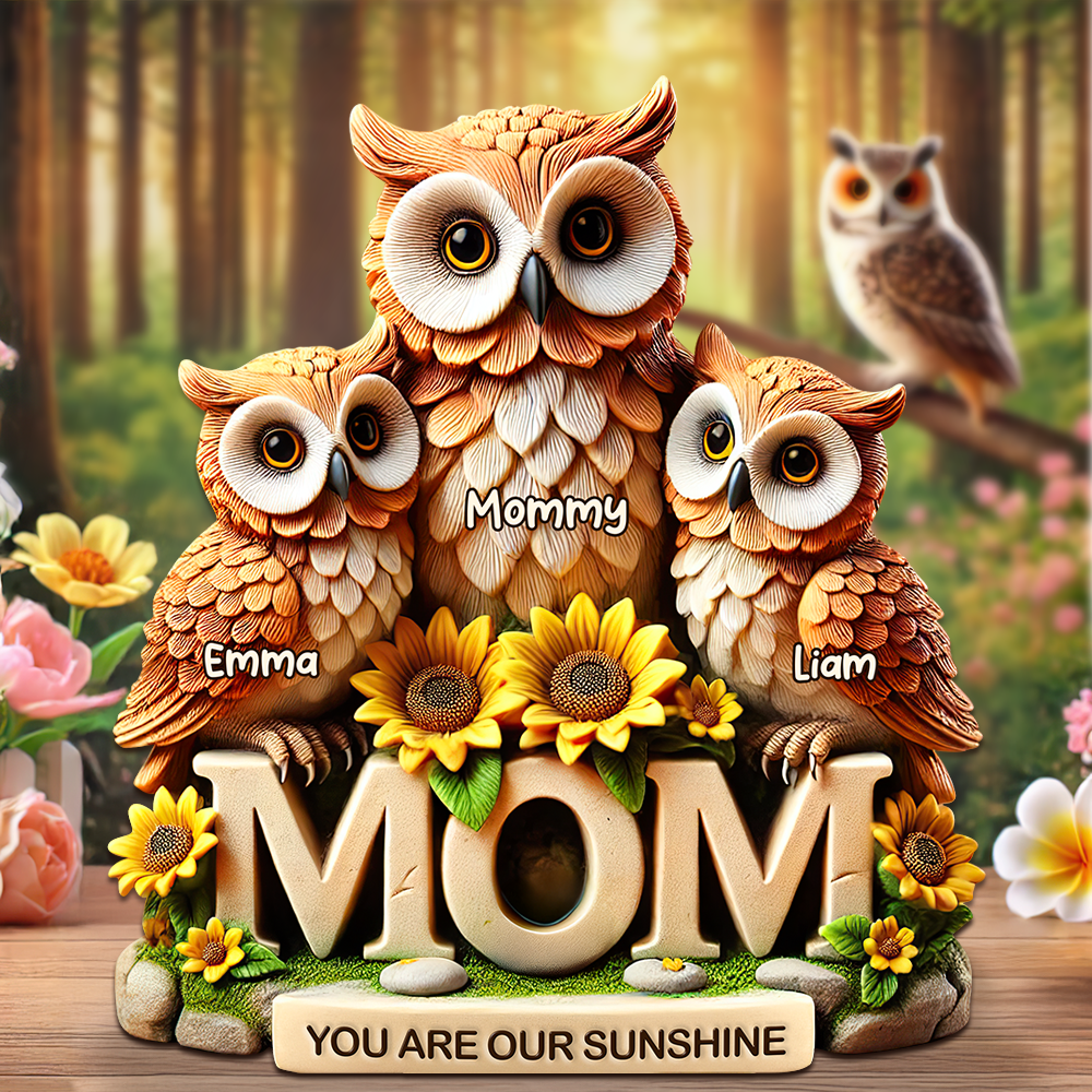 Owl Mom Plaque - Personalized Gift For Mom 02HUPU190425