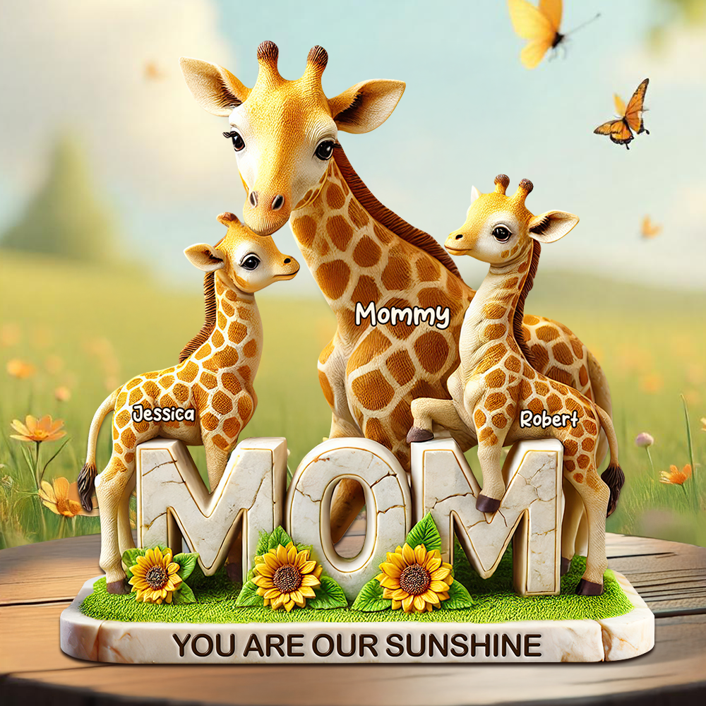 Giraffe Mom Plaque - Personalized Gifts For Mom 02hupu210425