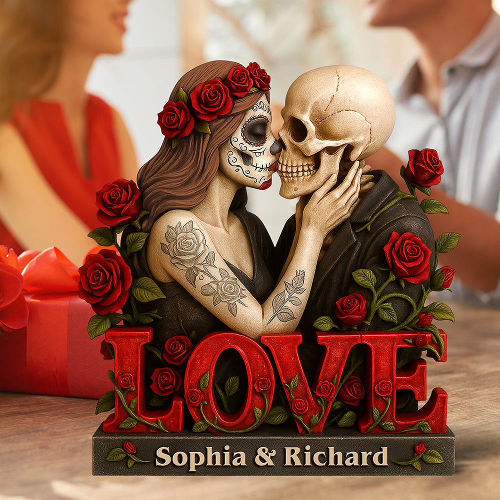 Skull Couple Acrylic Plaque - Personalized Gifts For Couple 06naqn230525