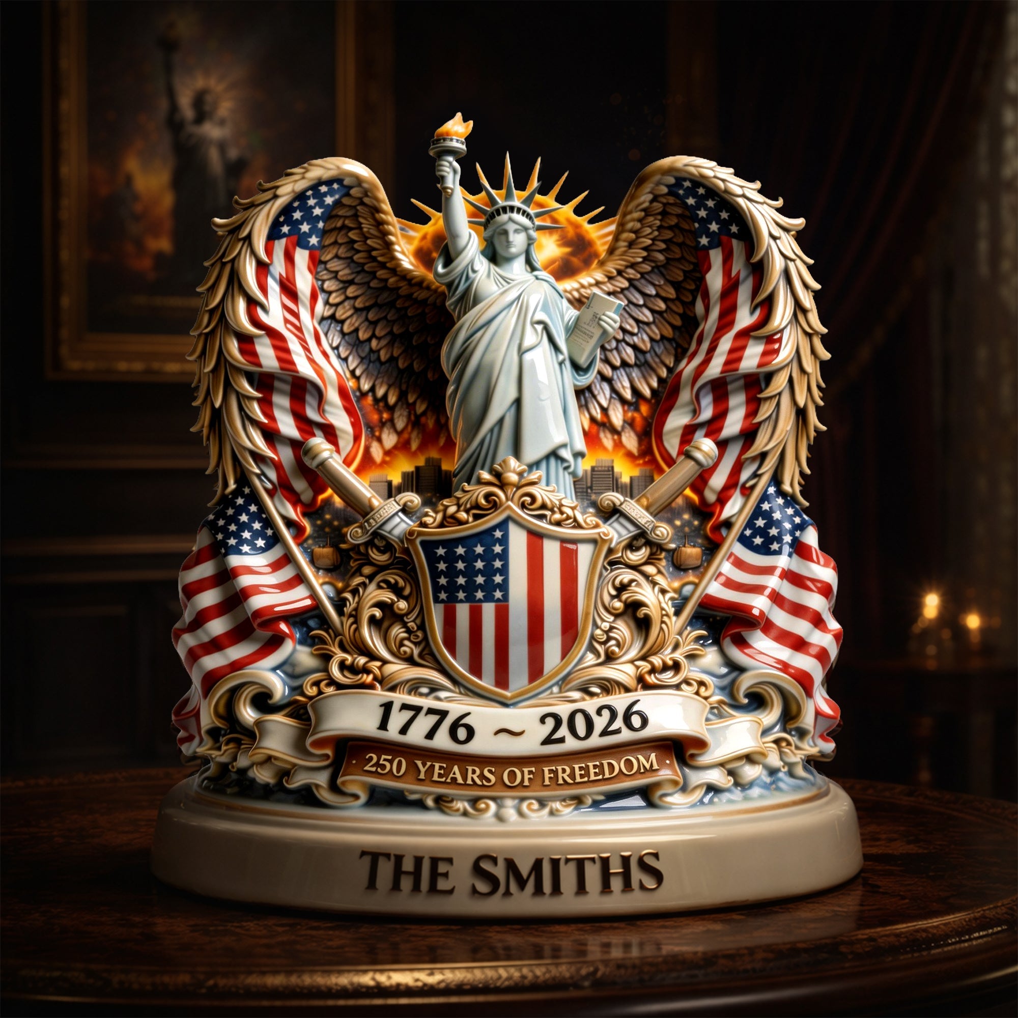 America 250th Anniversary Goddess Of Freedom Acrylic Plaque - Personalized Gifts 03tylu040326