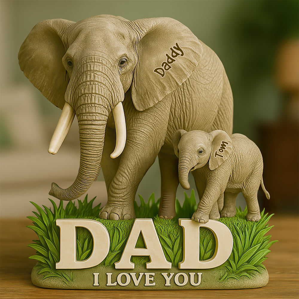 Elephant Dad We Love You Acrylic Plaque Personalized Gifts For Dad 02HUDT150525