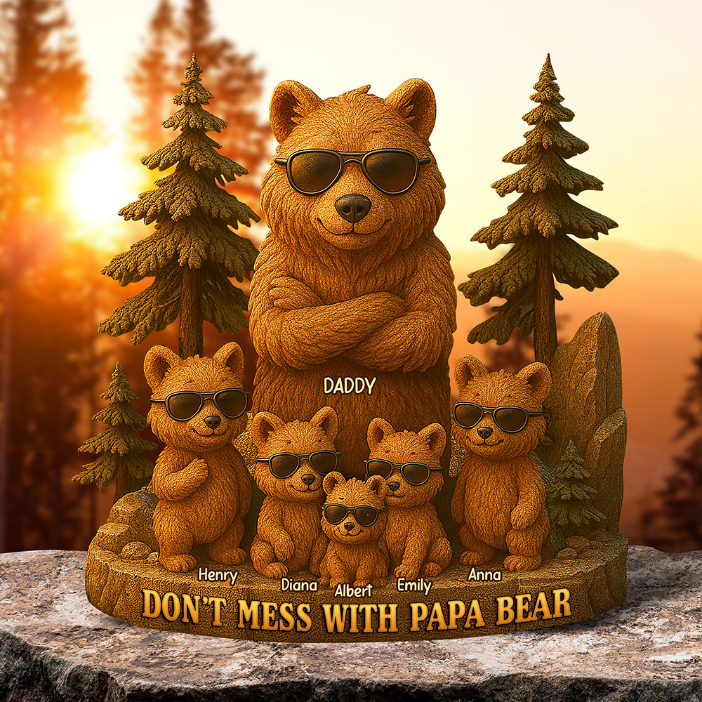 Papa Bear Acrylic Plaque - Personalized Gifts For Father 03TOQN260425