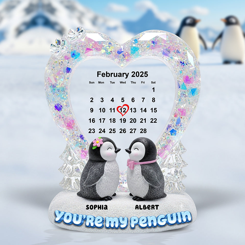 Penguin Couple Acrylic Plaque - Personalized Gifts For Couple 03toqn210625