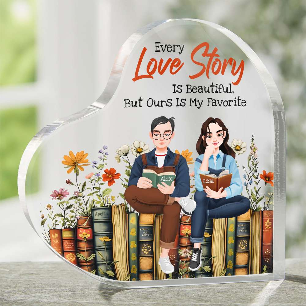 Personalized Gifts For Couple Heart Shaped Acrylic Plaque, Love Story Is Beautiful But Ours Is My Favorite 05TGMH051224PA