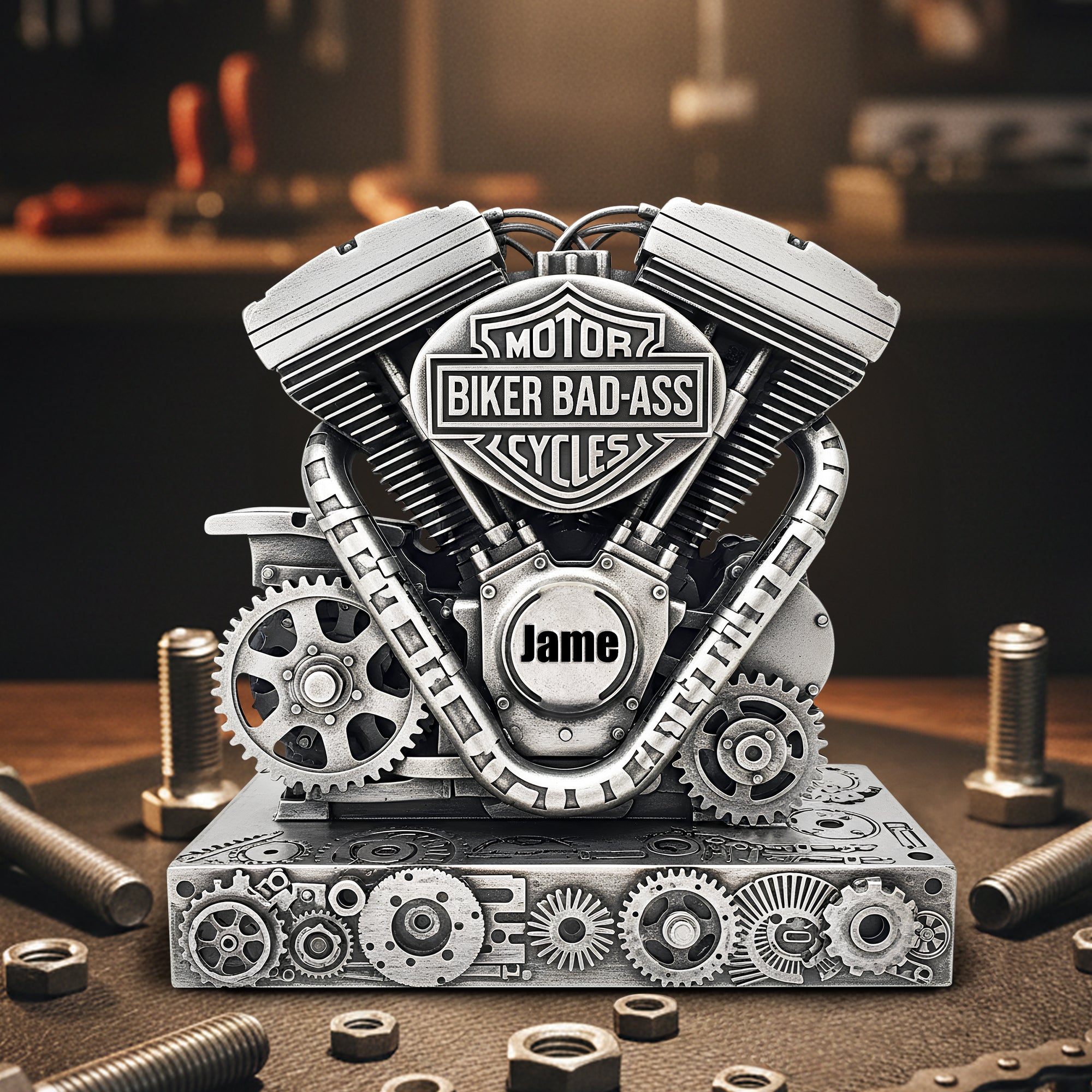 Strong Motorcycle Engine Acrylic Plaque - Personalized Gifts For Bikers 03QHLU170925