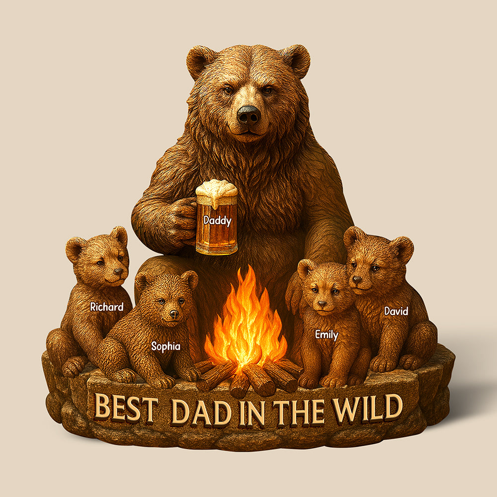 Personalized Gifts For Dad Bear Plaque Best Dad In The Wild 02xqqn140425