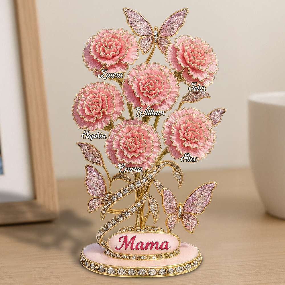 Personalized Gifts For Mom Plaque 01tgdt150425 Carnation Flower