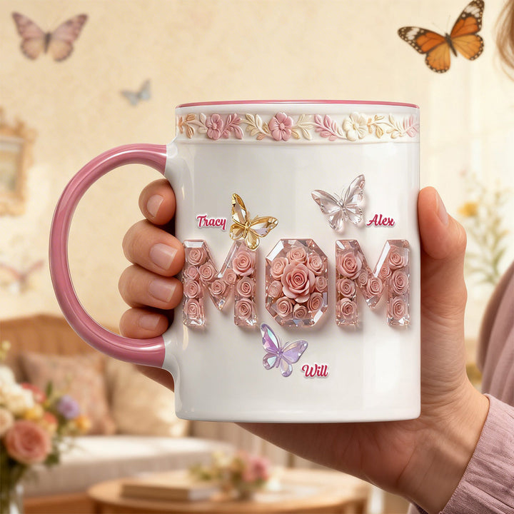 Mom Floral Accent Mug - Personalized Gifts For Mom 02KIMG230226