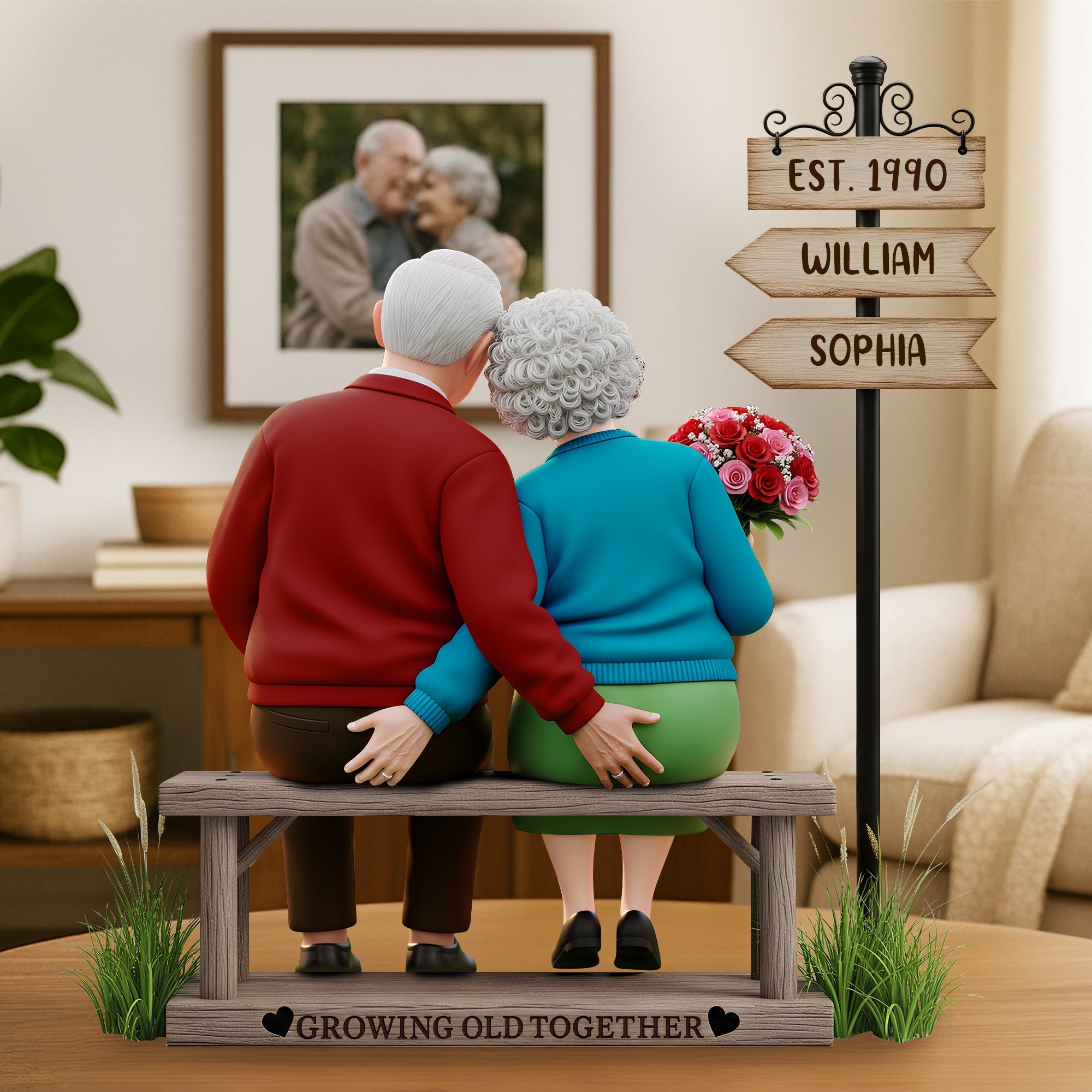 Funny Old Couple Acrylic Plaque - Personalized Gifts For Couple 01OHLU310525