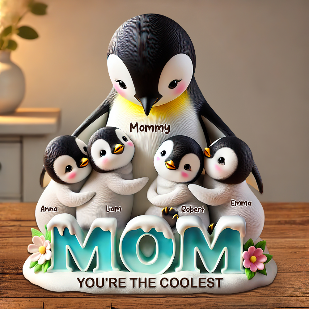 Penguin Plaque - Personalized Gifts For Mom 02hupu180425