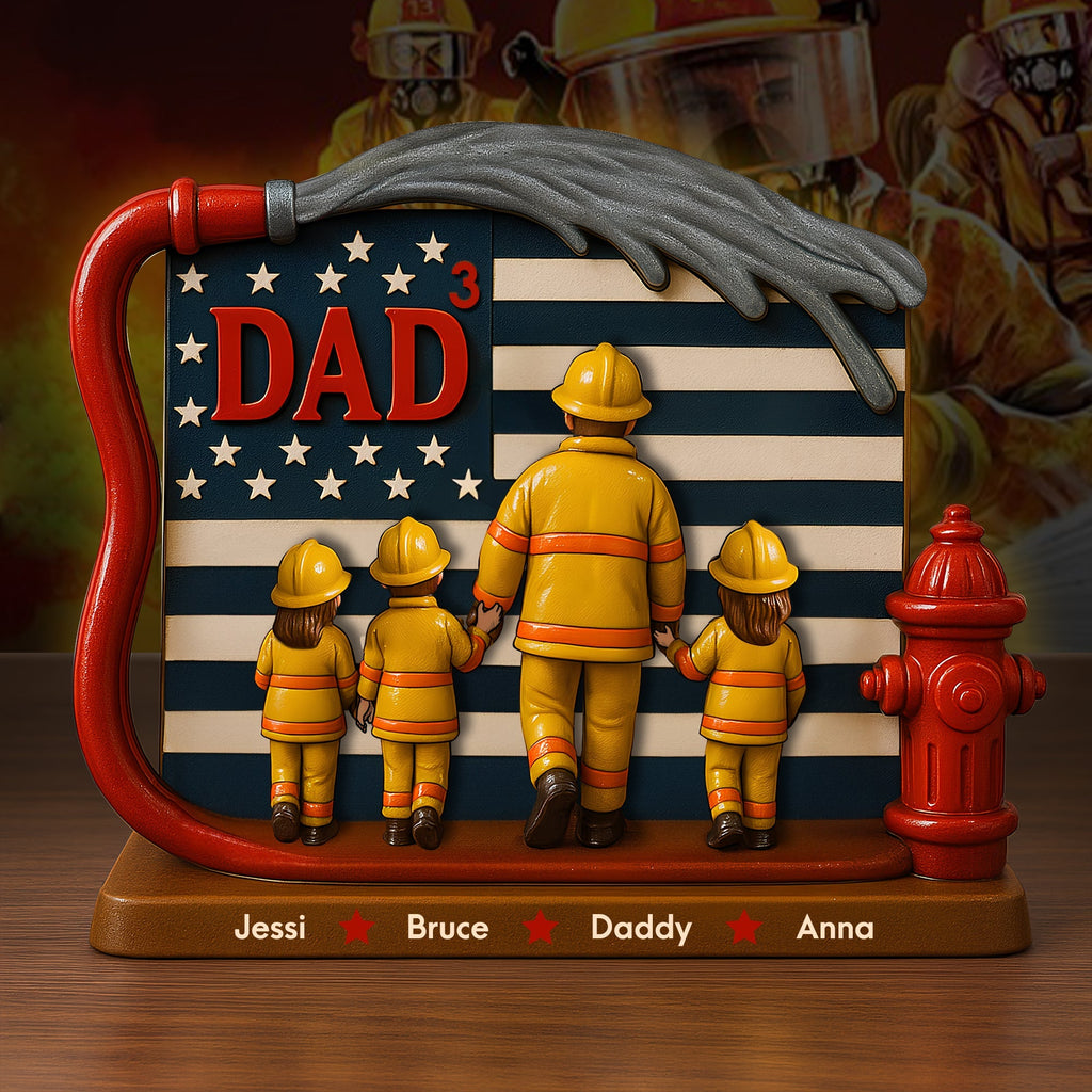 Firefighter Dad Acrylic Plaque - Personalized Christmas Gifts For Dad 02TOLU260425
