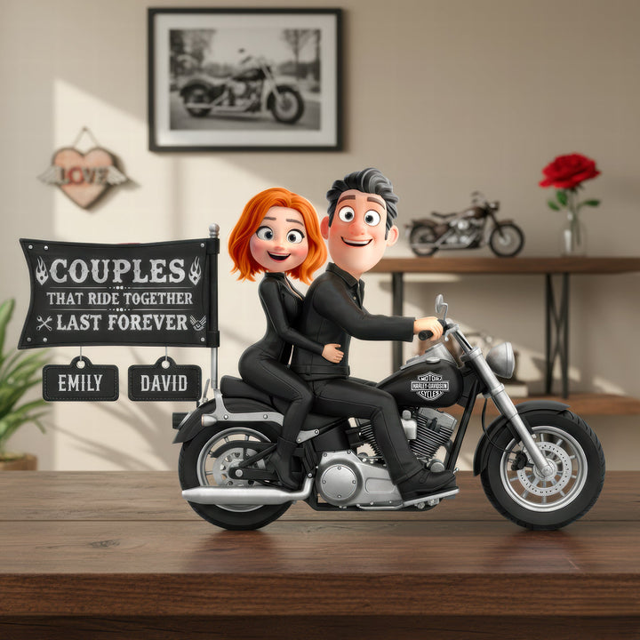 Biker Couple Acrylic Plaque - Personalized Gifts For Couples 05kiqn151225
