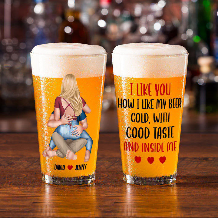 Personalized Gifts For Couple Beer Glass 03natn220724hh Sexy Couple
