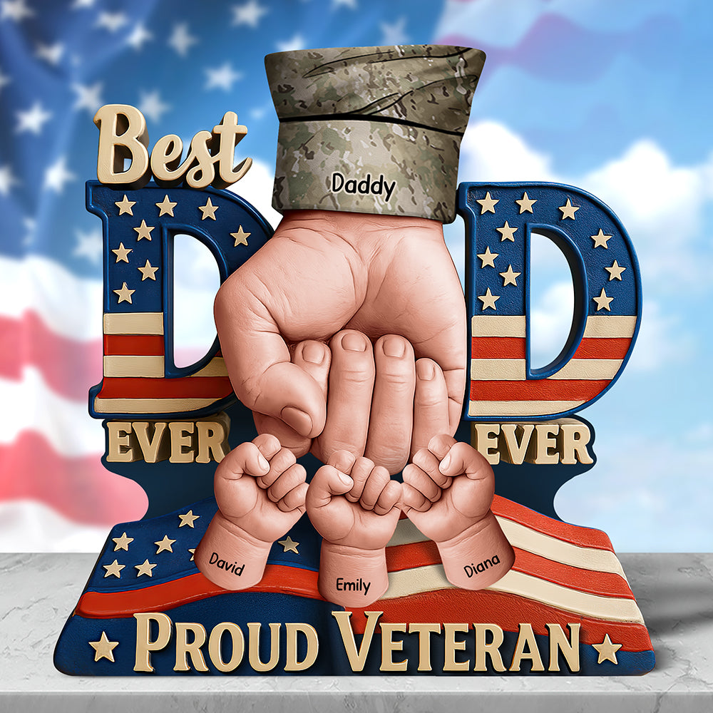 Proud Veteran Dad Acrylic Plaque - Personalized Gifts For Father 04HUQN080525