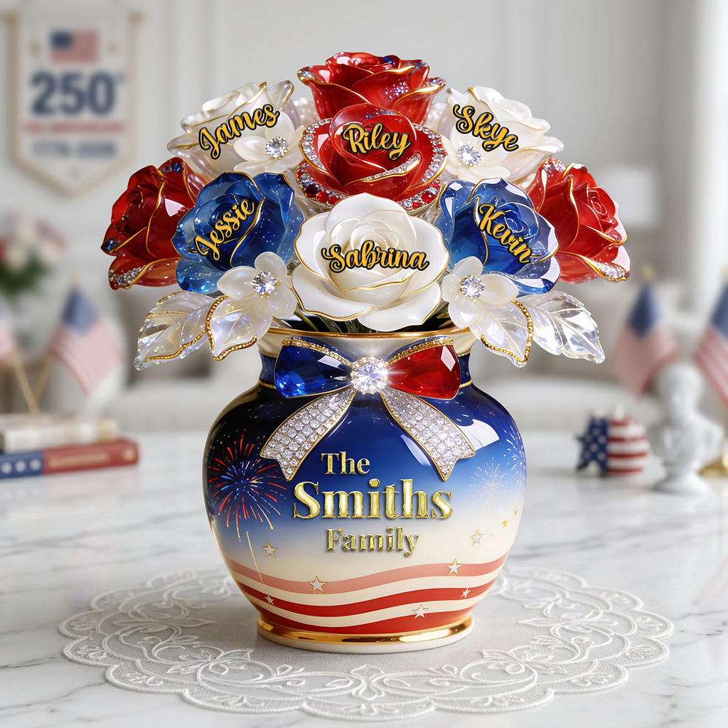Family Flower 250th USA Anniversary Acrylic Plaque - Personalized Gifts For Family 02pgta040526