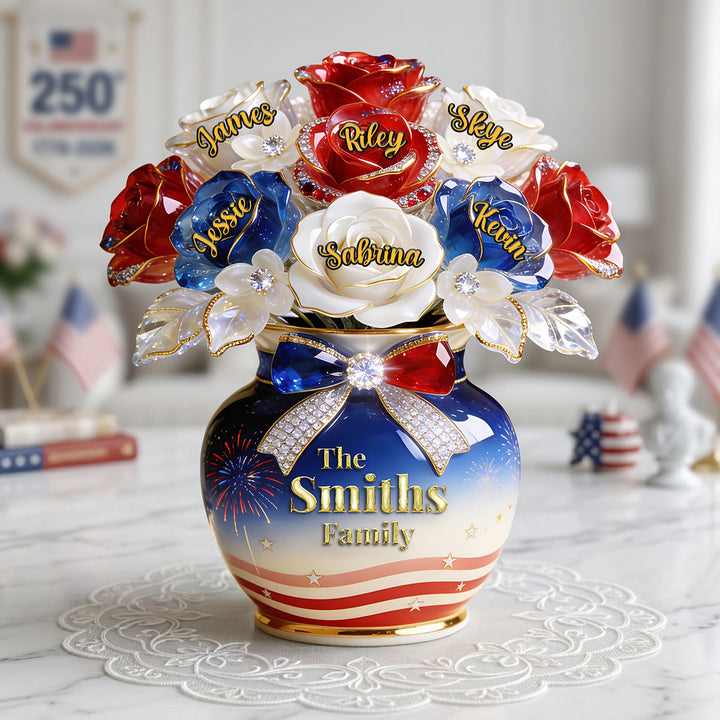 Family Flower 250th USA Anniversary Acrylic Plaque - Personalized Gifts For Family 02pgta040526