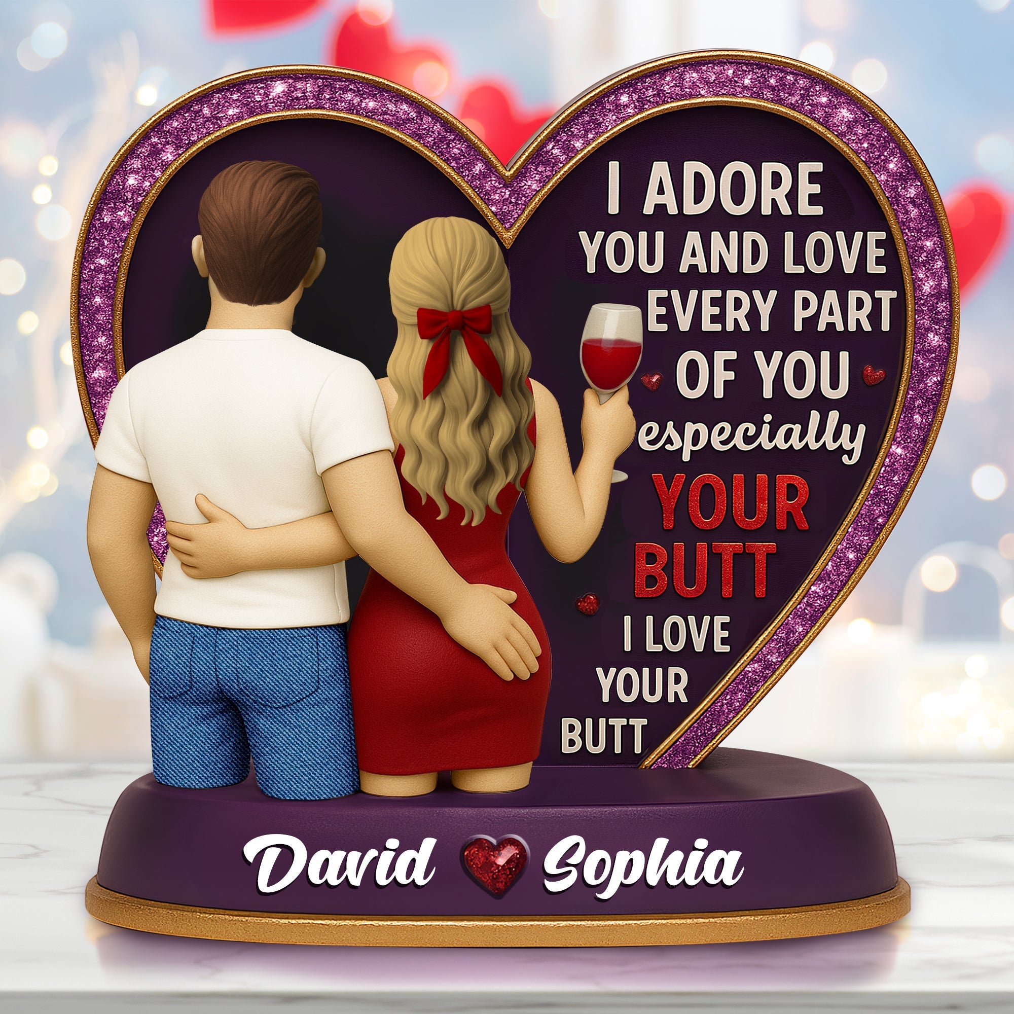 Hugging Couple Acrylic Plaque - Personalized Gifts For Couple 01NALU230525