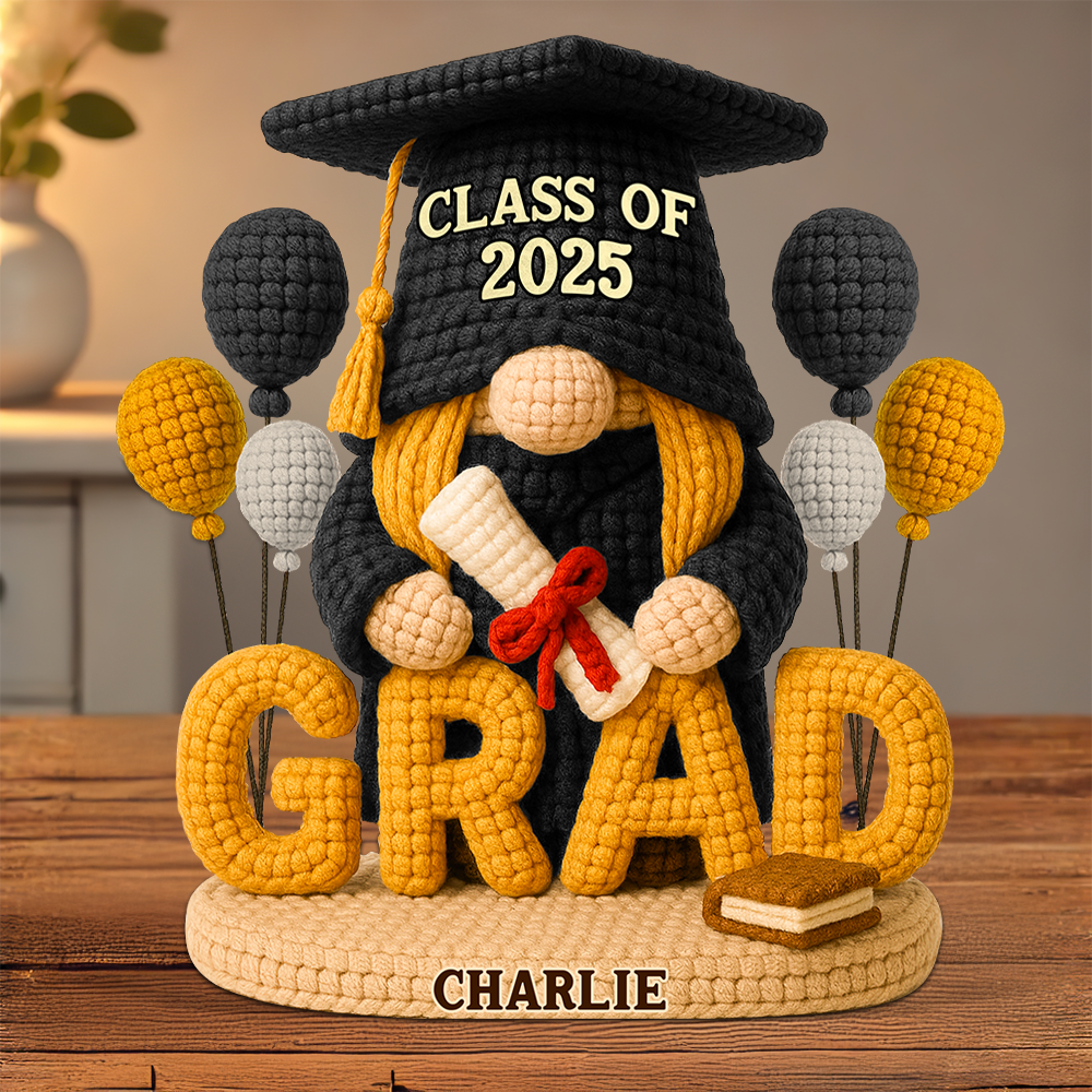 Gnome Graduation Plaque - Personalized Gifts For Graduates 02napu140525