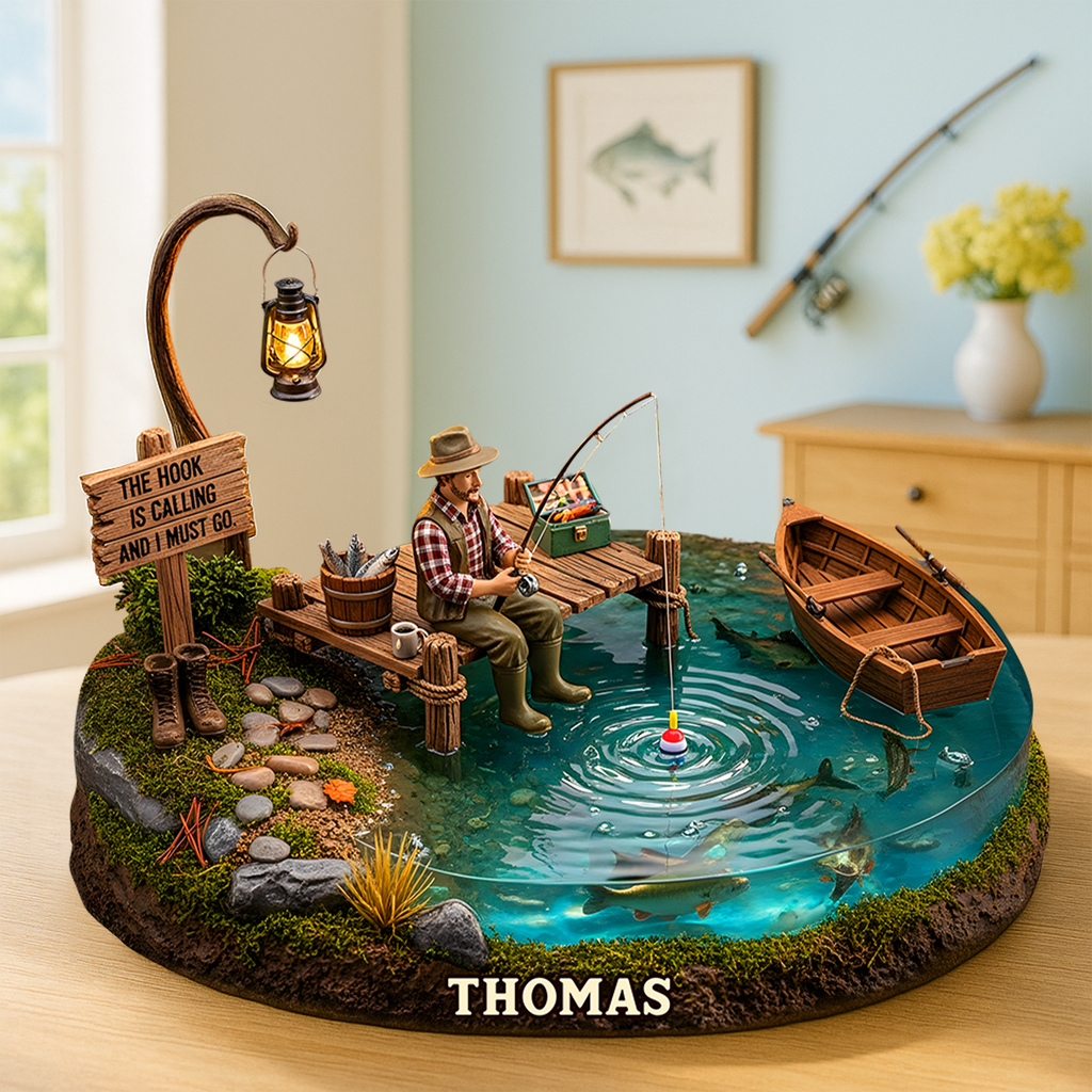 Fishing Man Acrylic Plaque - Personalized Gifts For Fishers 02topu240625