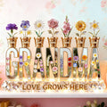 Birthmonth Flowers Kids Acrylic Plaque - Personalized Gifts For Grandma, Mom Plaque 01KIDT060226