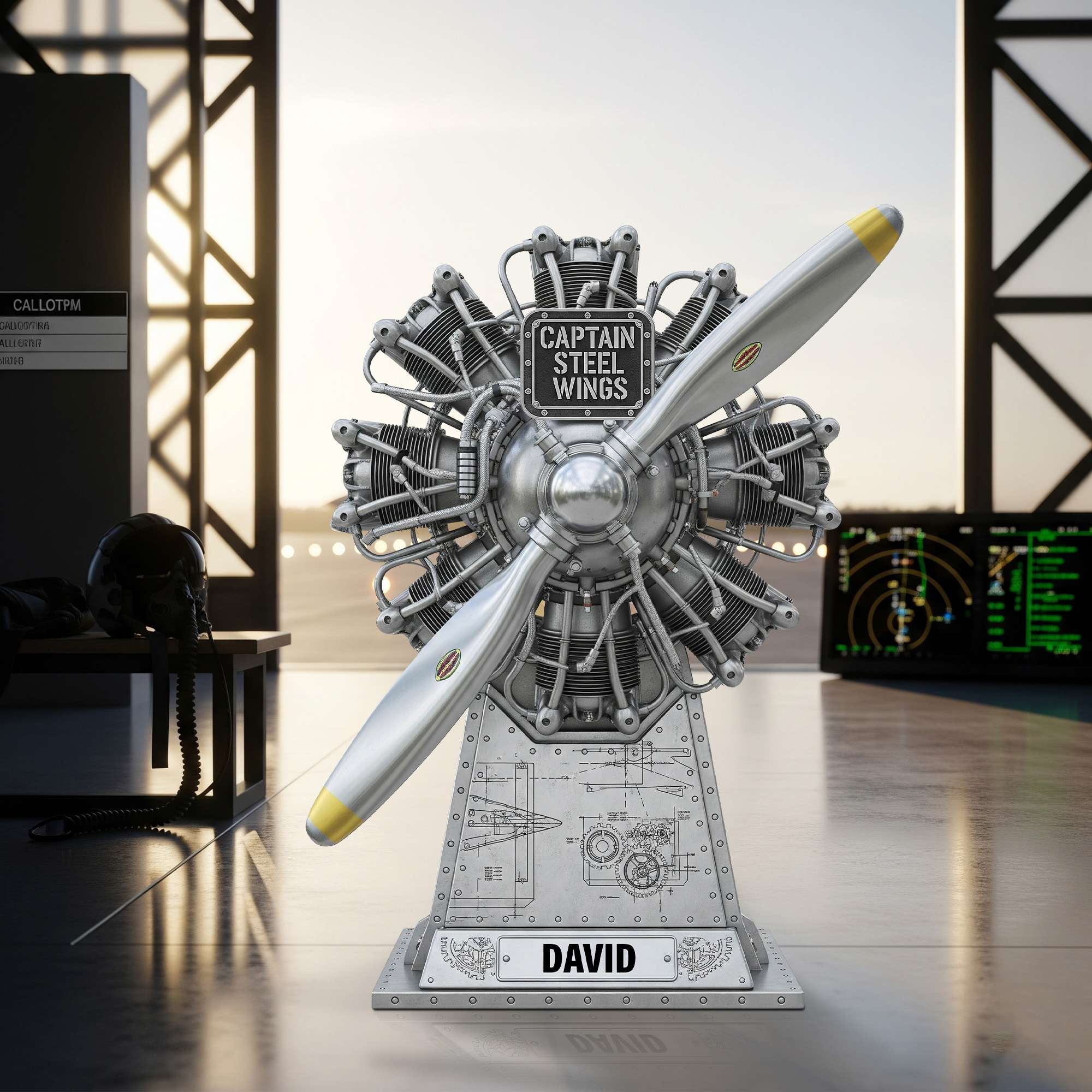 Radial Airplane Engine Acrylic Plaque - Personalized Gifts For Pilot 02OHTN090625