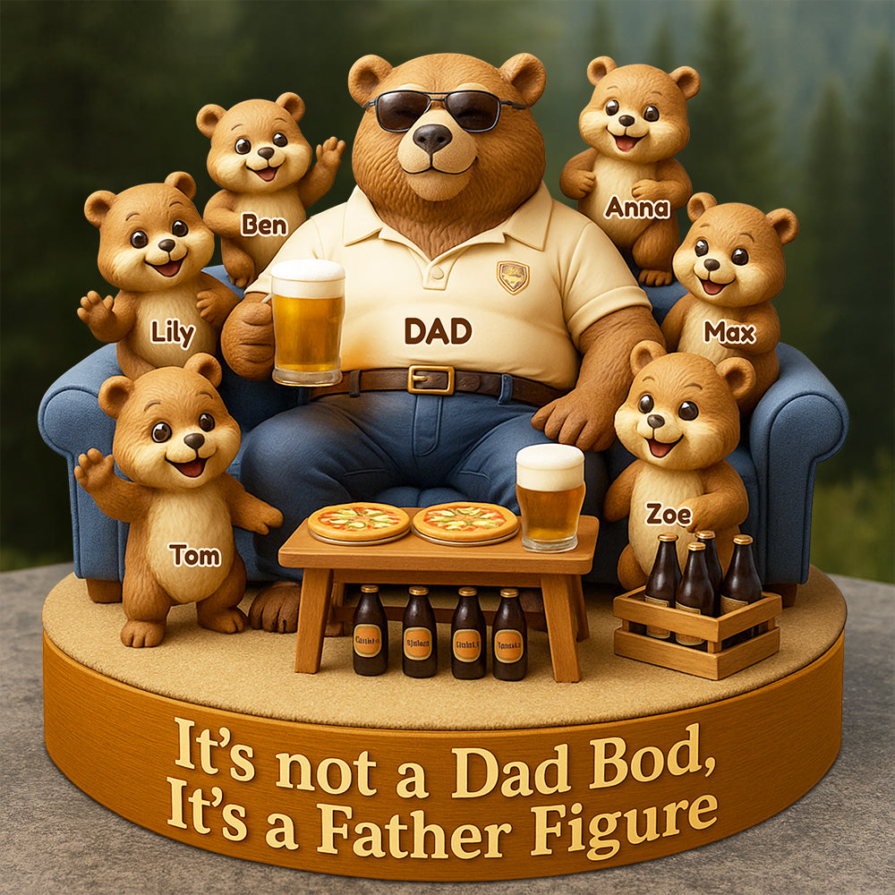 Bear Dad Bod Acrylic Plaque Personalized Gifts For Dad 03TODT010524