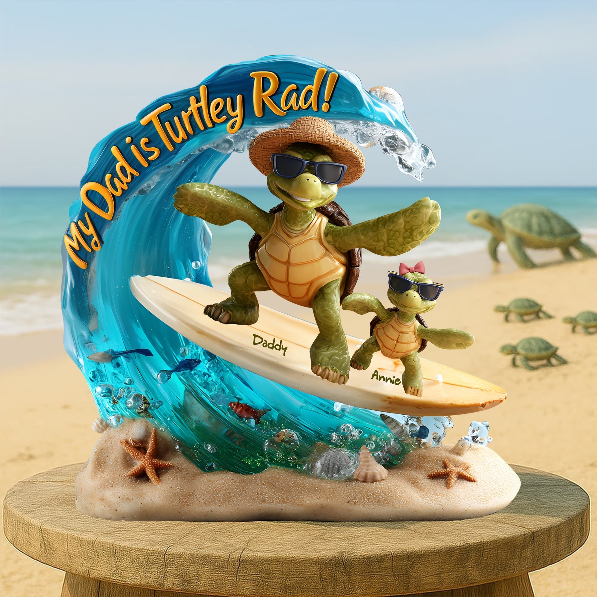 Turtle Dad Acrylic Plaque - Personalized Gifts For Father 04TGLU080525