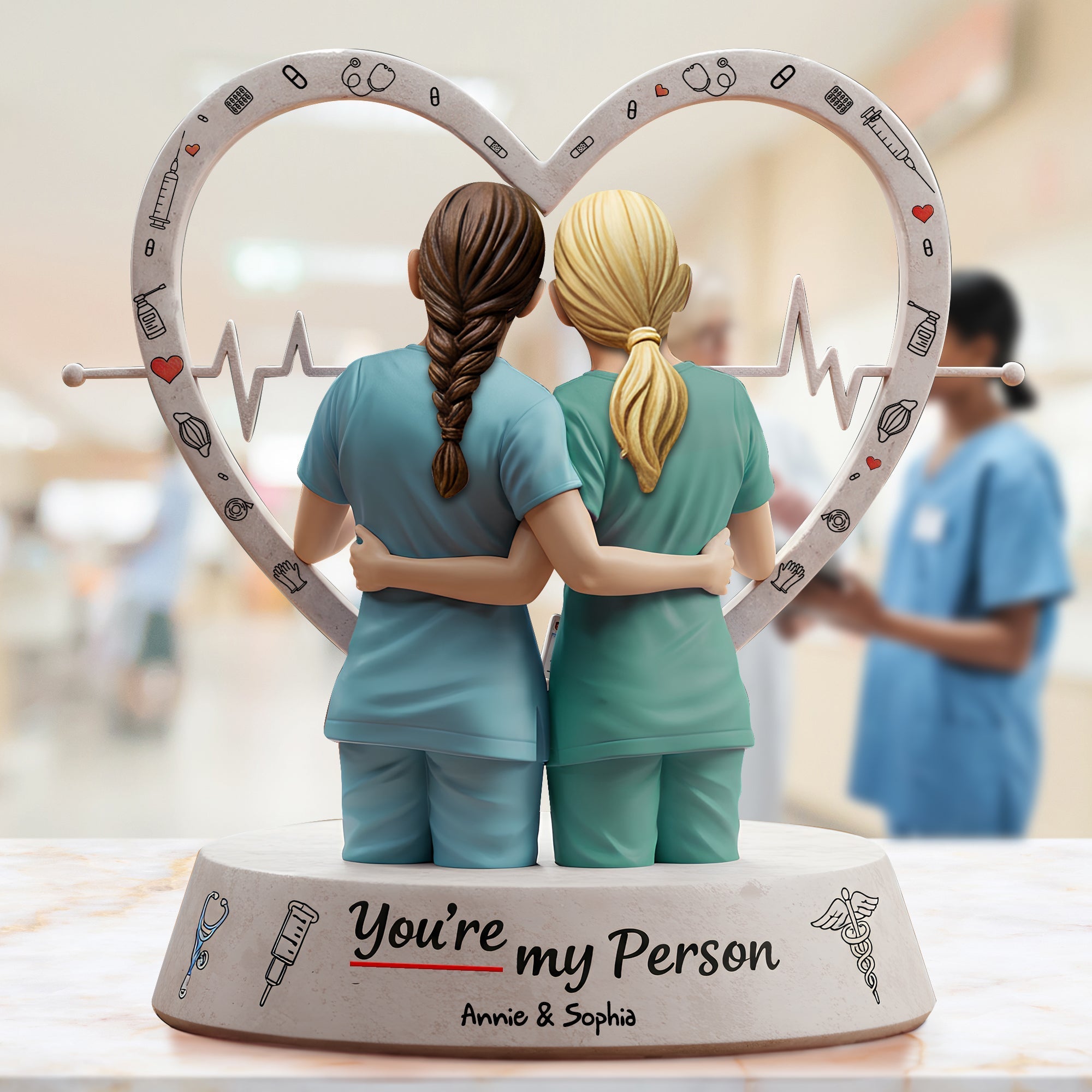 Festive Nurse Friends Acrylic Plaque – Custom Christmas Gifts For Besties 03qhlu200525
