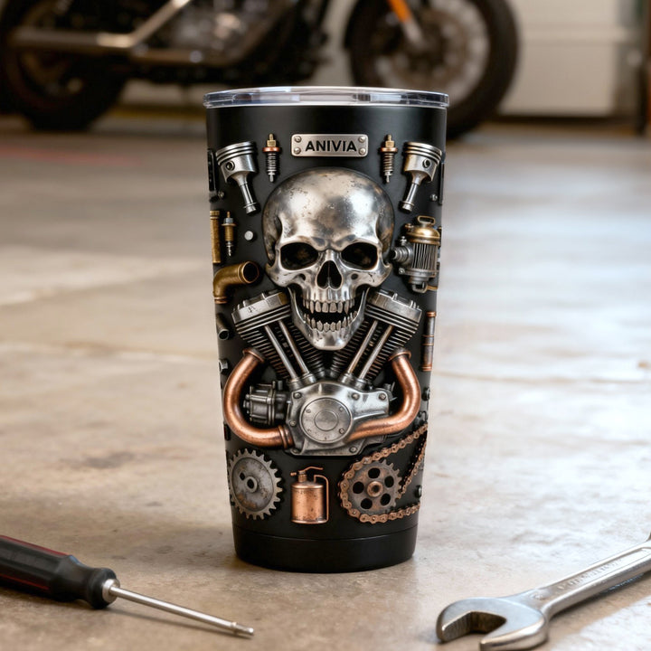 Skull Tumbler - Personalized Gifts For Bikers 03TOTN291225