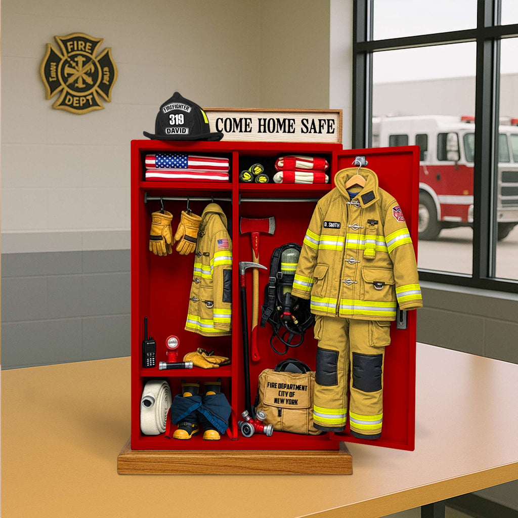 Firefighter’s Gear Locker Acrylic Plaque - Personalized Christmas Gifts For Firefighter 04QHTN060625