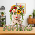 Pot Head Girl Acrylic Plaque - Personalized Gifts For Gardening Girl 03natn030625