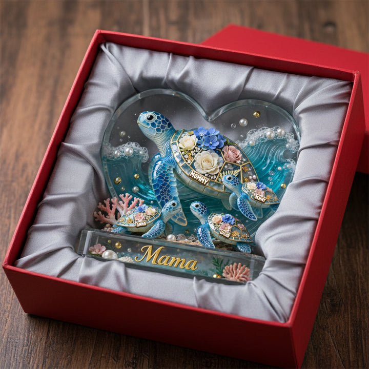 Best Turtle Mom Ever Acrylic Plaque - Personalized Gifts For Mom 05NATN270226