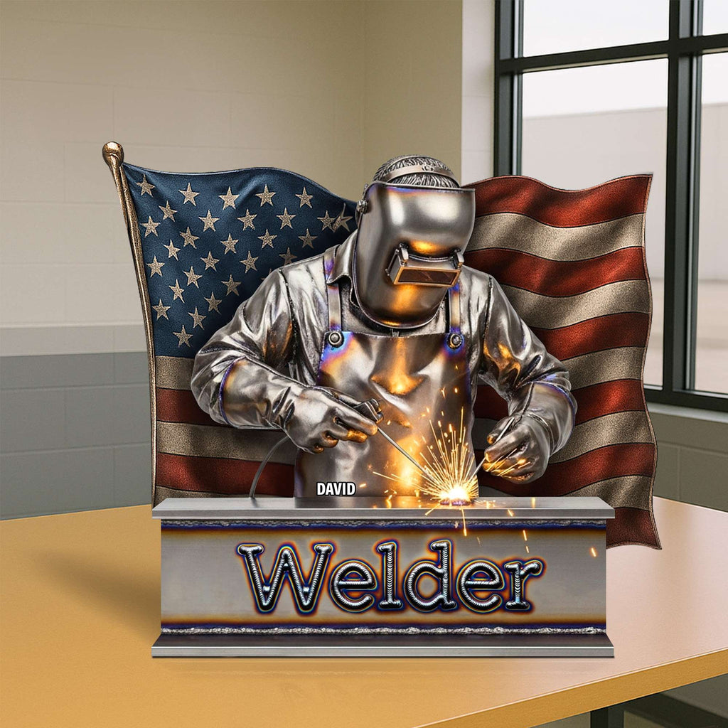 Proud American Welder Acrylic Plaque - Personalized Gifts For Welder 03QHTN100625