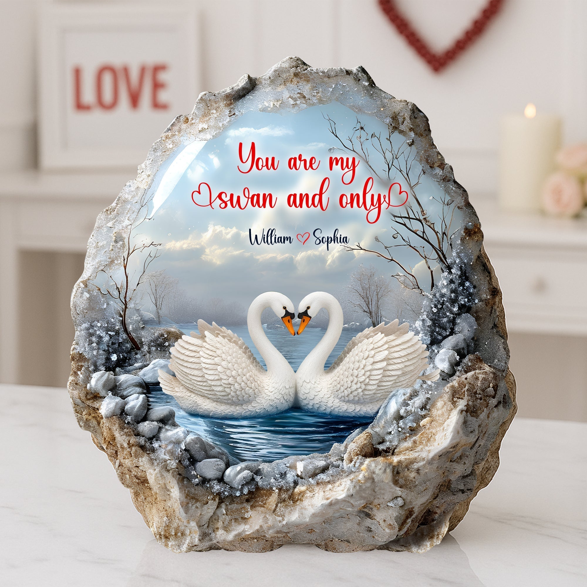 Swan Couple One And Only Acrylic Plaque - Personalized Gifts For Couple 04QHLU280525