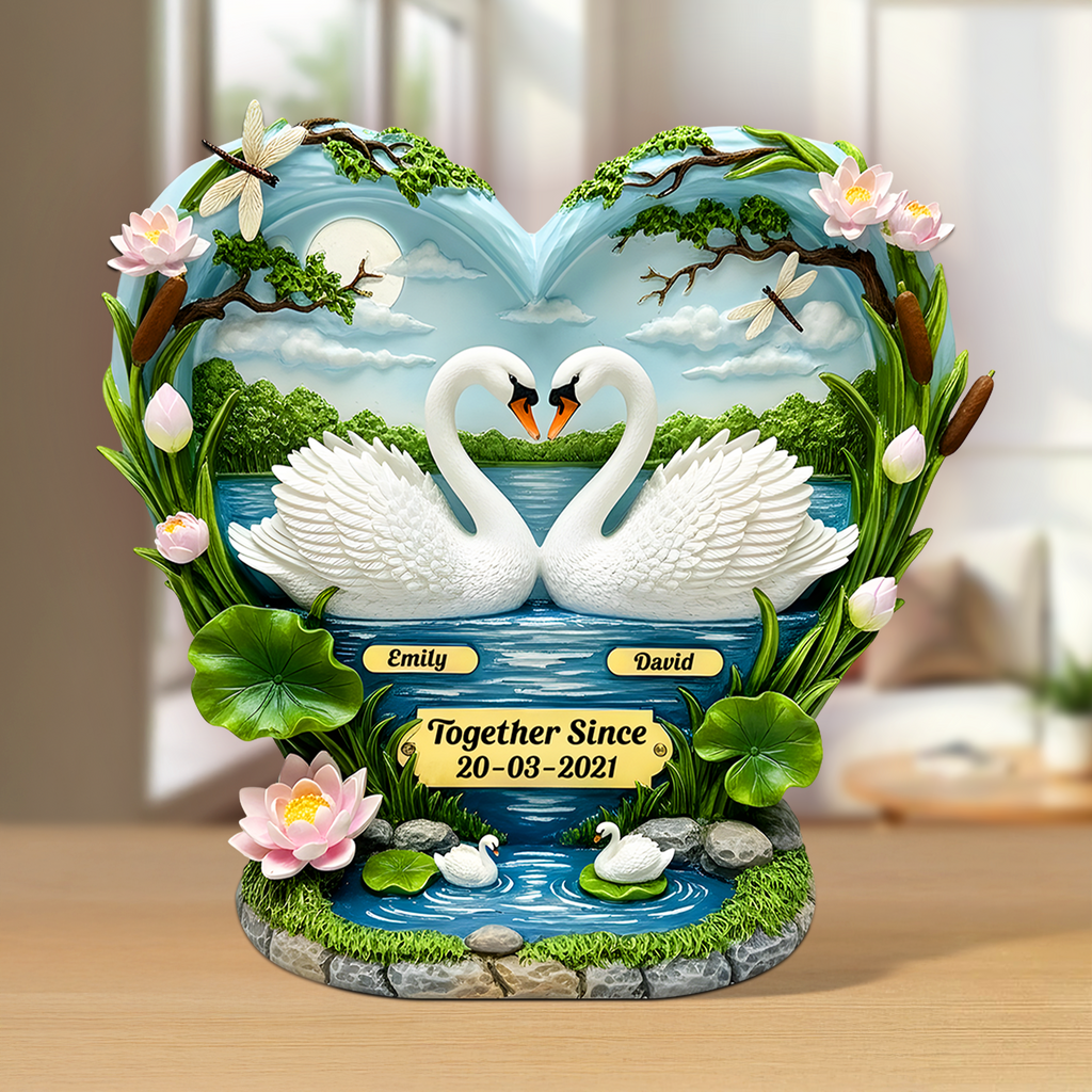 Swan Couple Acrylic Plaque - Personalized Gifts For Couple 03tgpu130625