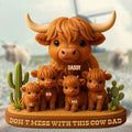 Highland Cow Dad Acrylic Plaque Personalized Gifts For Dad 04XQDT010525
