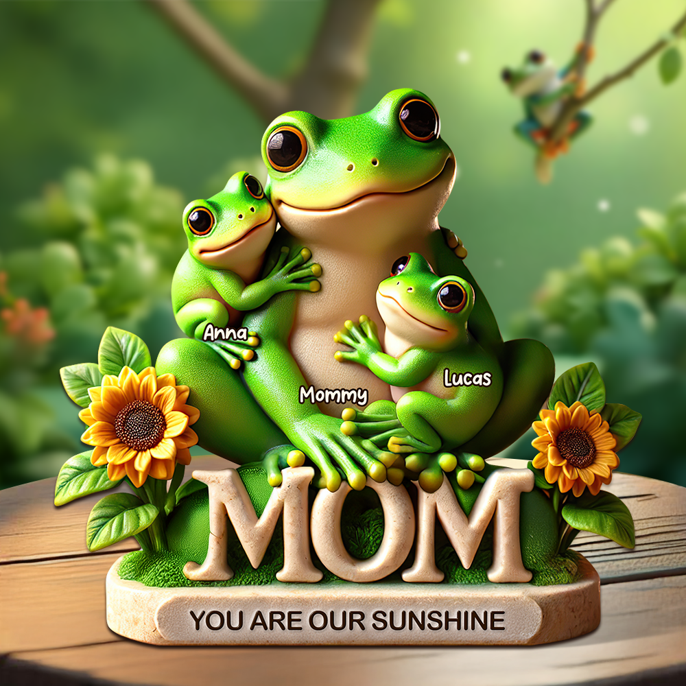 Frog Mom Plaque - Personalized Gift For Mom 03HUPU190425
