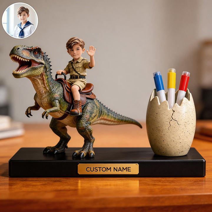 Personalized Dinosaur Rider Pen Holder Ornament