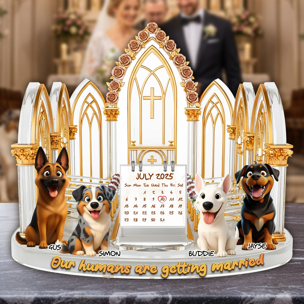 Engagement Acrylic Plaque - Personalized Gifts For Dog Lovers 01TGLU280625