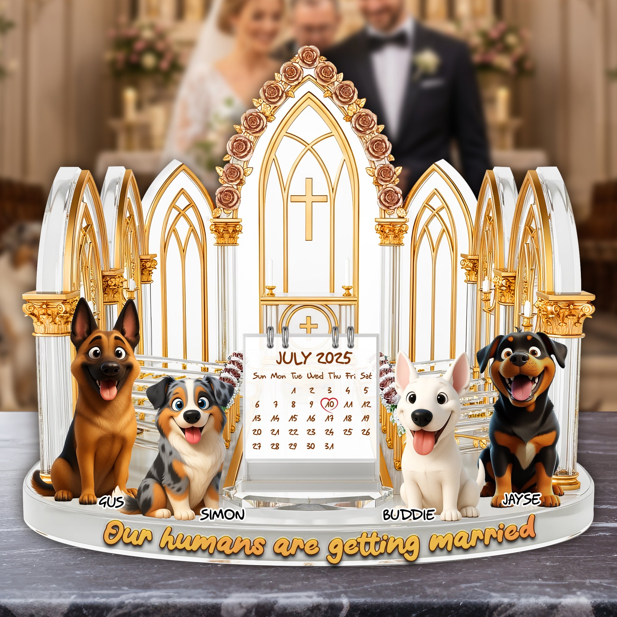 Engagement Acrylic Plaque - Personalized Gifts For Dog Lovers 01TGLU280625