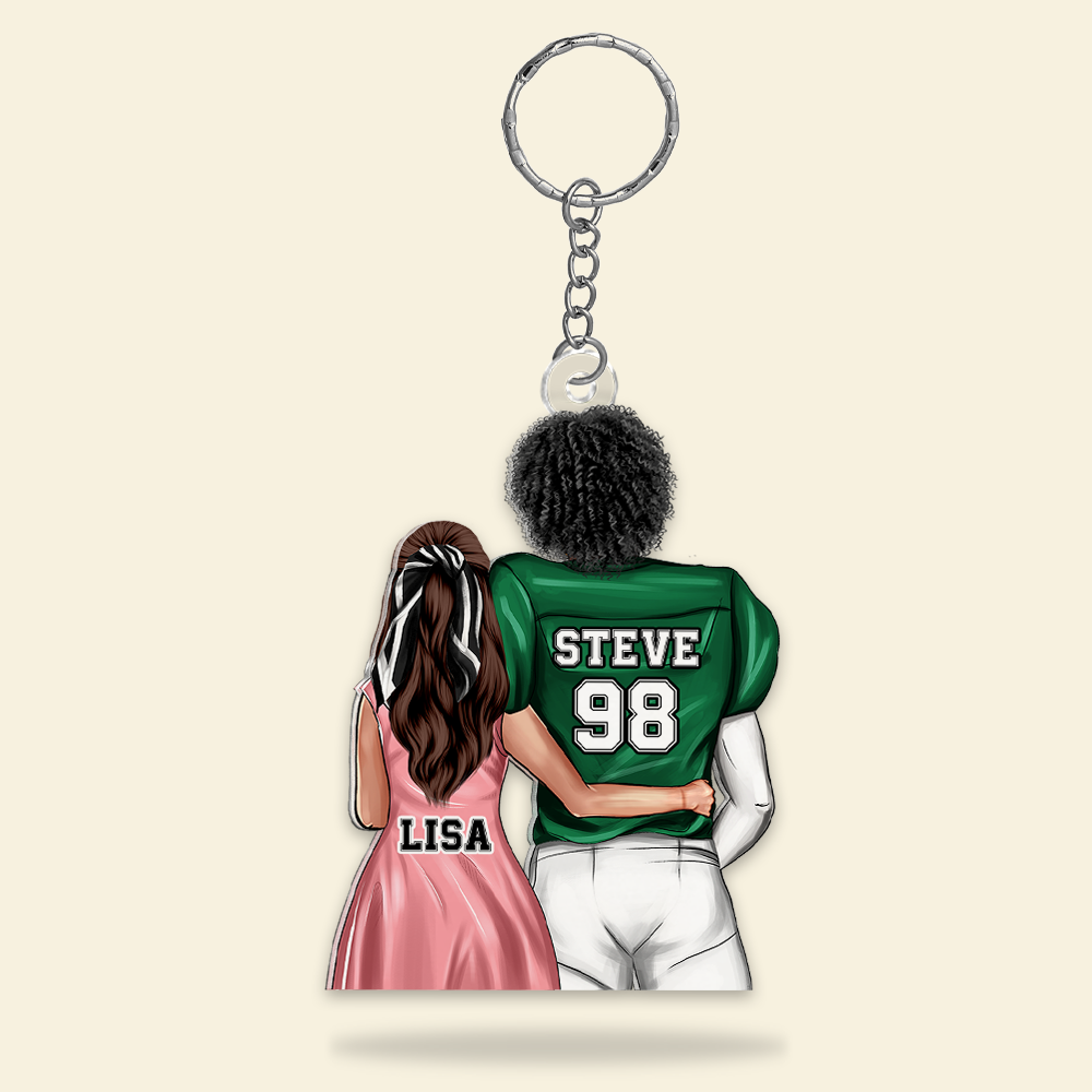 Personalized Gifts For Couple Keychain Couple Hugging Back View 072QHHU110125TM